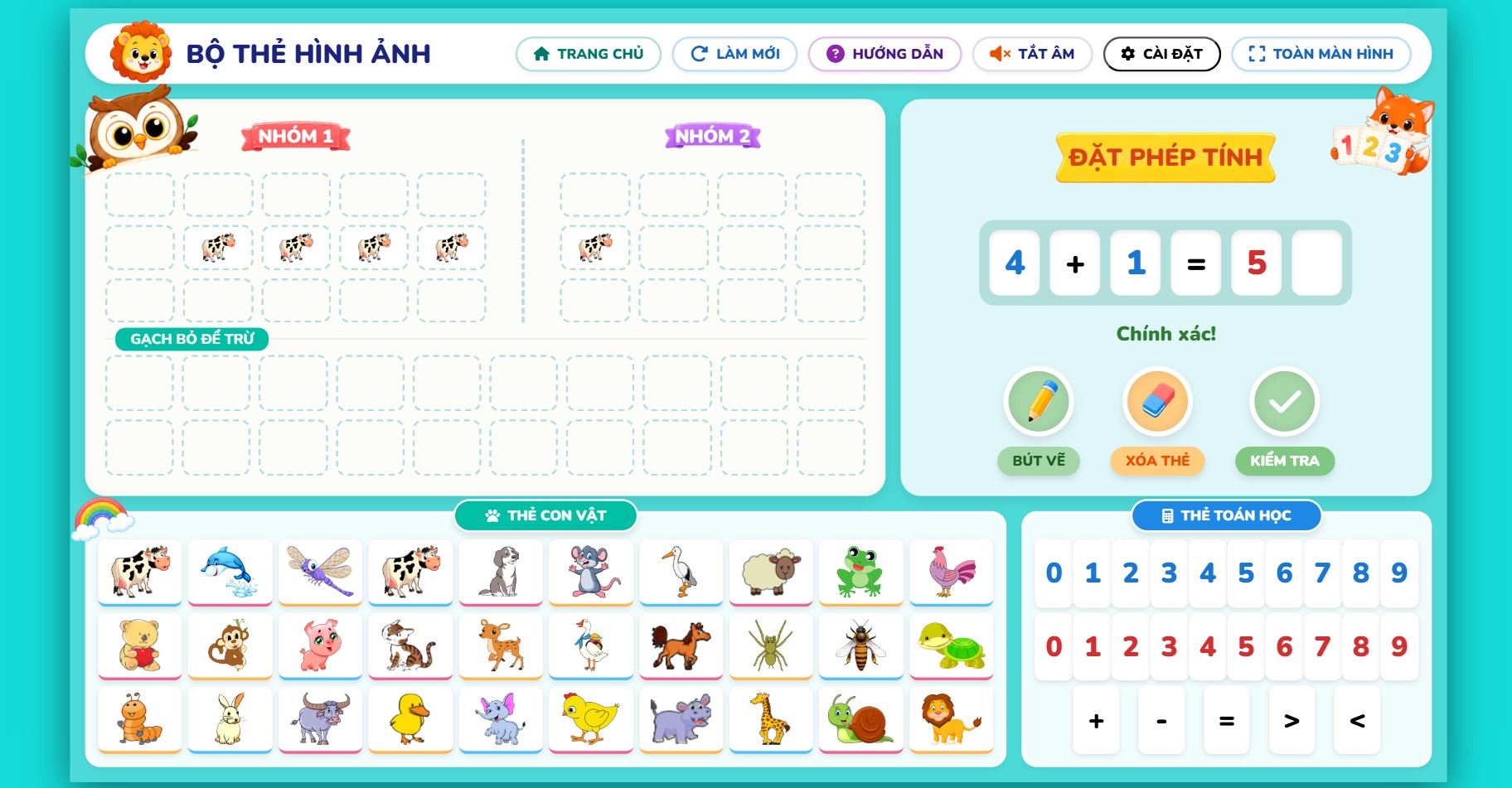 Dạy học môn Toán lớp 1 - Bộ thẻ ảnh